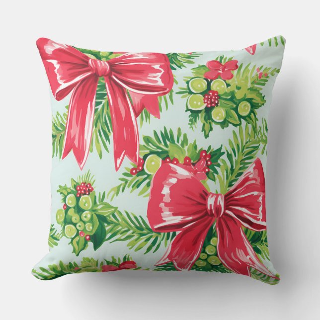 Almofada Travesseiro de inverno com floco de neve moderno - (Frente)