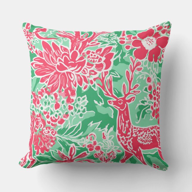 Almofada Travesseiro de inverno com floco de neve moderno - (Frente)