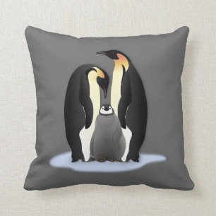 Almofada Travesseiro de inverno da família Pinguim