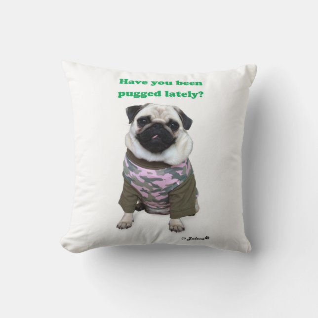 Almofada Travesseiro de Jolene do Pug (Frente)