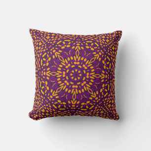 Almofada Travesseiro de Kaleidoscópio Moderno Laranja Roxo