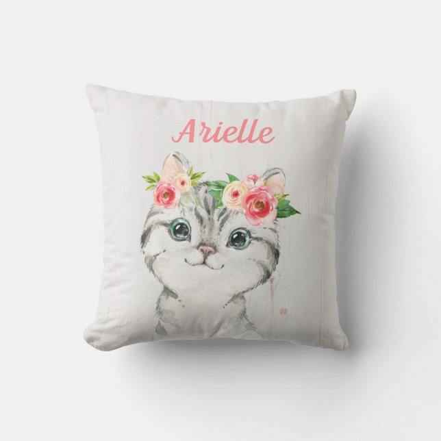 Almofada Travesseiro de Kitten Personalizado, Cushion Cat (Frente)