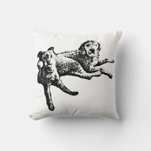 Almofada Travesseiro de Labradoodle e Terrier Duo com Arte