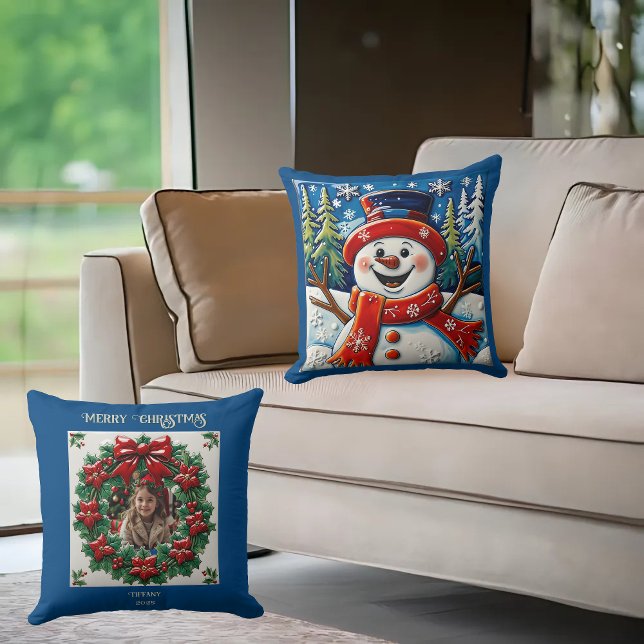 Almofada Travesseiro de Lançamento de Boneco de Neve Animad (Criador carregado)