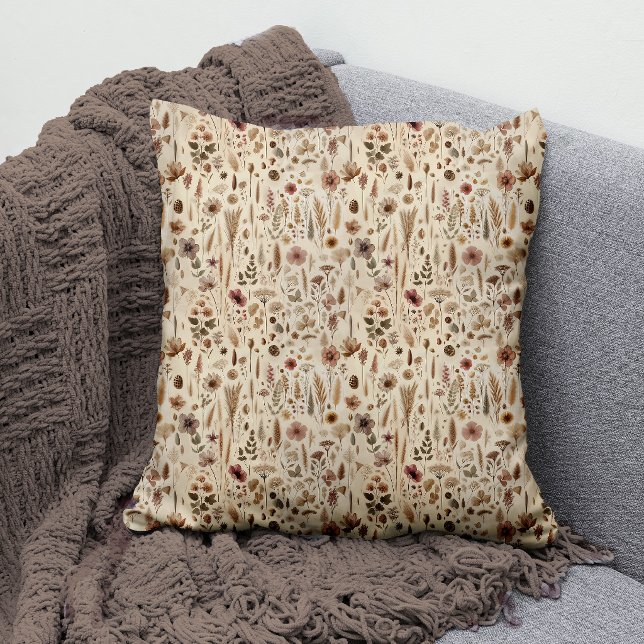 Almofada Travesseiro de lançamento de flor prensada de Herb (Throw Pillow)