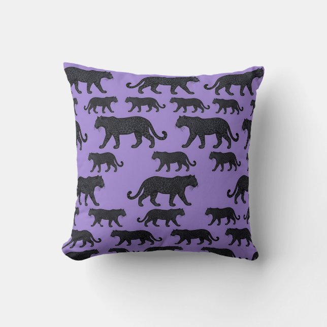 Almofada Travesseiro de lançamento pantera lavanda decoraçã (Frente)