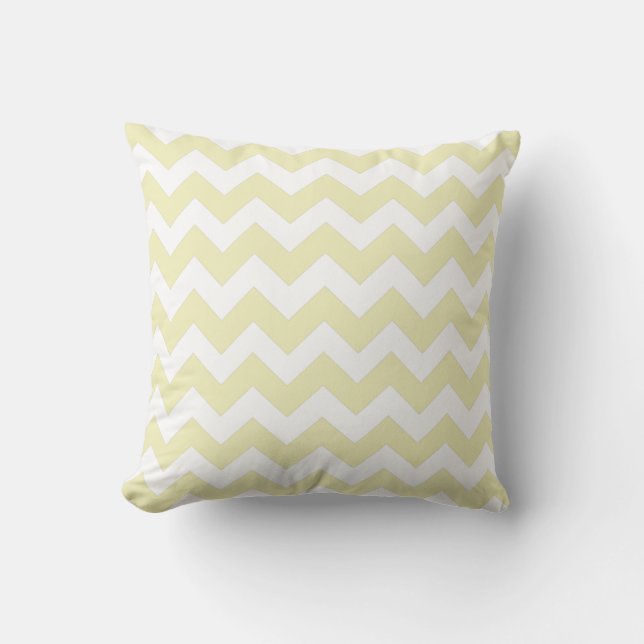 Almofada Travesseiro de Lemon e White Chevron Zig Zag (Frente)