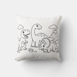 Almofada Travesseiro de Livro de Colorir de Dinossauro | De