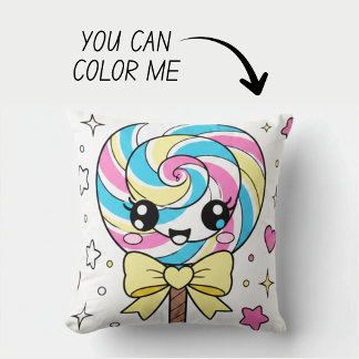 Almofada Travesseiro de Livro de Colorir Kawaii Fofinho