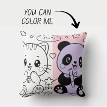 Travesseiro de Livro de Colorir Kawaii Fofo