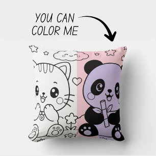 Almofada Travesseiro de Livro de Colorir Kawaii Fofo