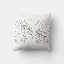 Almofada Travesseiro de Livro de Colorir Unicórnio | Decora