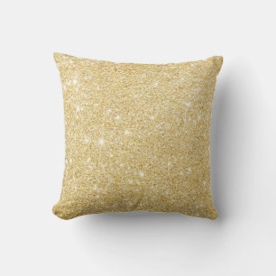 Almofada Travesseiro de luxo com brilho Dourado Chic Faux
