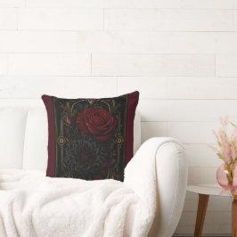 Almofada Travesseiro de Luxo em Faux Suede Vermelho Escuro 