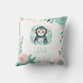 Almofada Travesseiro de Macaco Bebê Personalizado, Pastel V