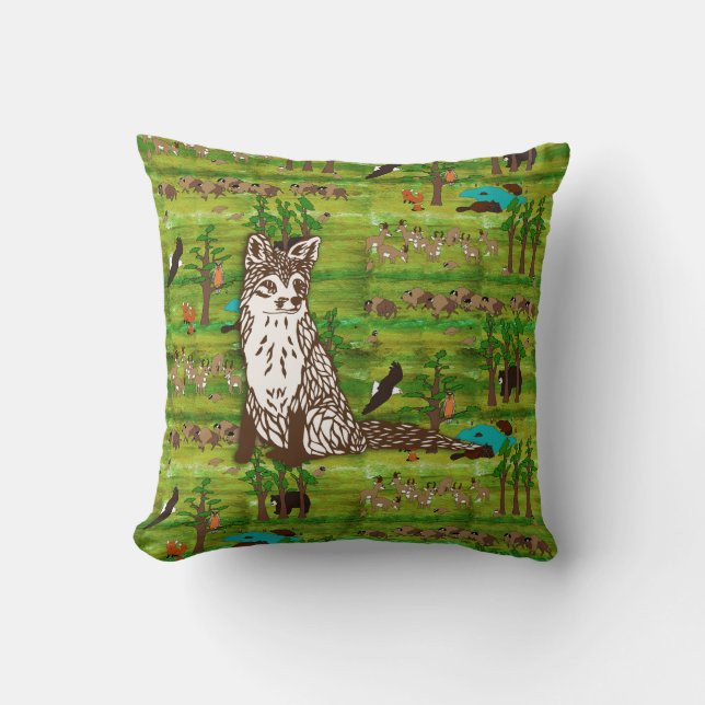 Almofada Travesseiro de madeira do cenário do crachá com (Frente)