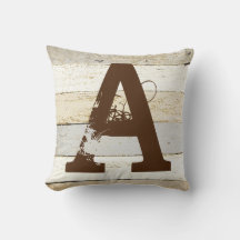 Travesseiro de madeira rústica e letra