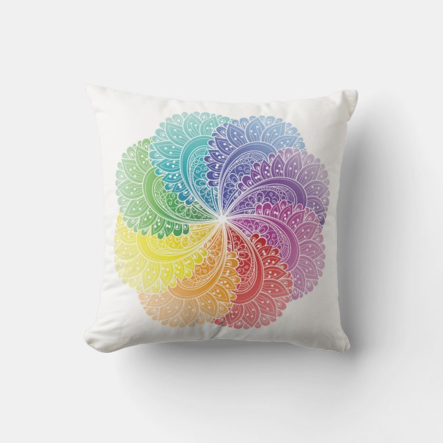 Almofada Travesseiro de Meditação Mandala Chakra cores (Frente)