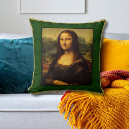 Almofada Travesseiro de Mona Lisa - Alça de Lança Verde