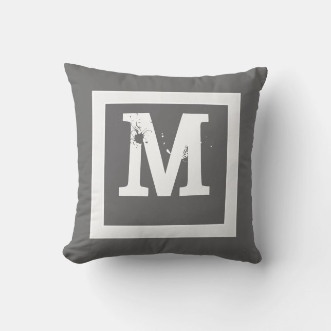 Almofada travesseiro de monograma decoração personalizada c (Frente)