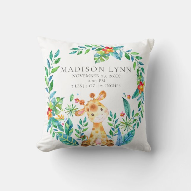 Almofada Travesseiro de Nascentes do Bebê da Girafa da Selv (Frente)