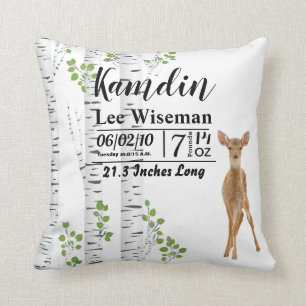 Almofada Travesseiro de Nascimento Personalizado Deer Doe W