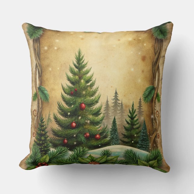 Almofada Travesseiro de natais vintages - Design de feriado (Frente)