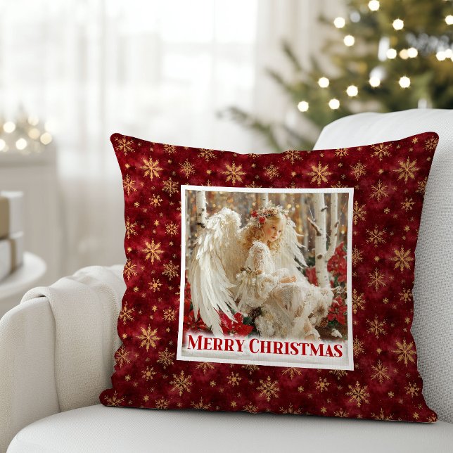 Almofada Travesseiro de Natal Anjo Vitoriano Quente Present (Warm Victorian Angel Christmas Gift Pillow)