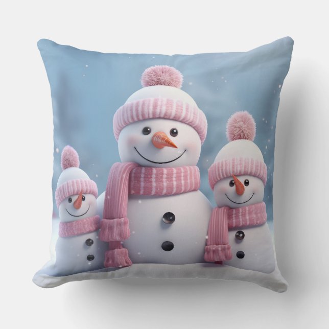 Almofada Travesseiro de Natal Boneco de Neve Fofo (Frente)