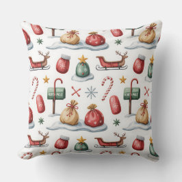 Almofada Travesseiro de Natal Botânico Elegante