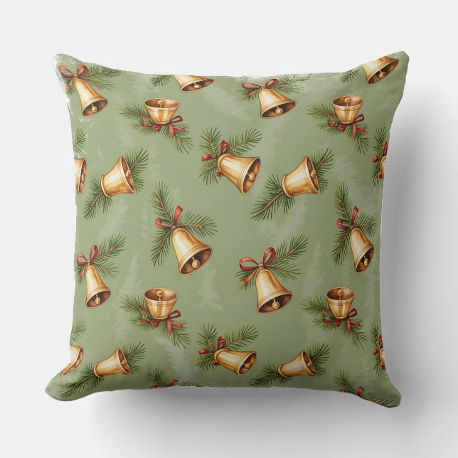 Almofada Travesseiro de Natal Botânico Elegante (Frente)