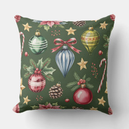 Almofada Travesseiro de Natal Botânico Elegante