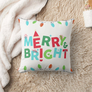 Almofada Travesseiro de Natal Bright e feliz