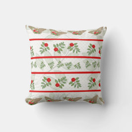 Almofada Travesseiro de Natal com borboleta vermelha, verde