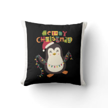 Travesseiro de Natal de Pinguim Bonito