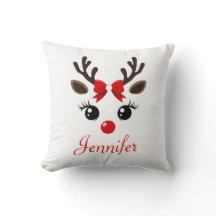 Travesseiro de Natal de Reindeer Personalizado