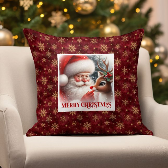 Almofada Travesseiro de Natal do Papai Noel & Rudolph para  (Santa Claus & Rudolph Christmas Pillow for Winter Cheer
)