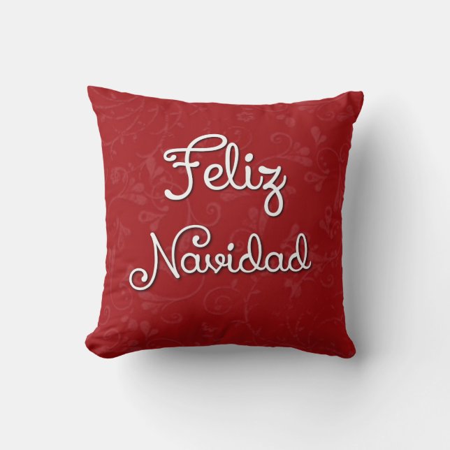 Almofada Travesseiro de Natal espanhol Feliz Navidad (Frente)