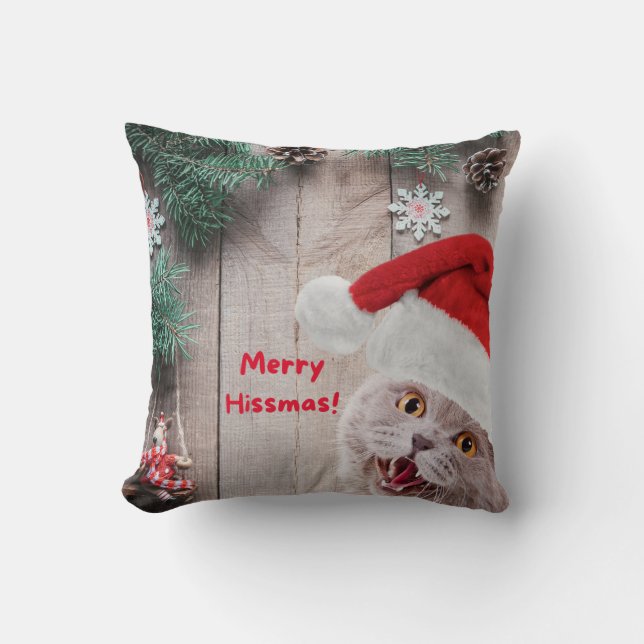 Almofada Travesseiro de Natal, Feliz Hissmas deseja (Frente)