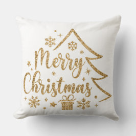 Almofada Travesseiro de Natal Floco de Neve Merry Christmas