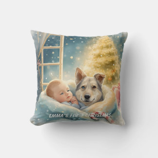 Almofada Travesseiro de Natal para Bebê e Cachorrinho de Ol