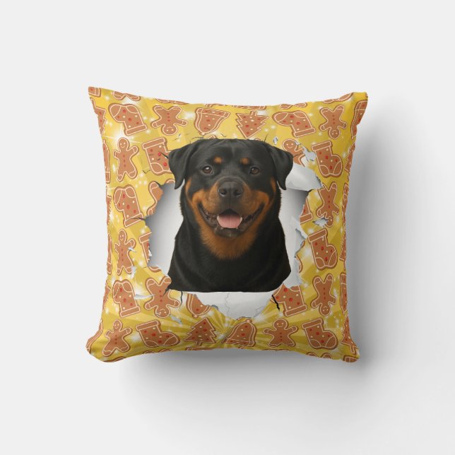 Almofada Travesseiro de Natal Personalizado com Tema de Pão (Frente)