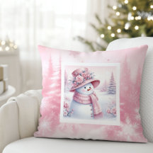 Travesseiro de Natal Rosa Divertido com Flanela de