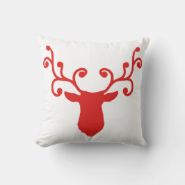 Almofada Travesseiro de Natal Vermelho e Branco Cabeça de S
