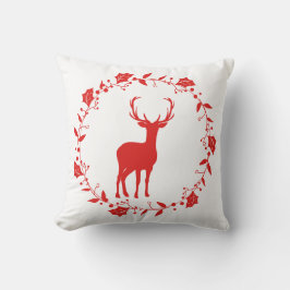 Almofada Travesseiro de Natal Vermelho e Branco Cabeça de S
