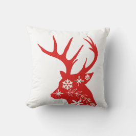 Almofada Travesseiro de Natal Vermelho e Branco Cabeça de S