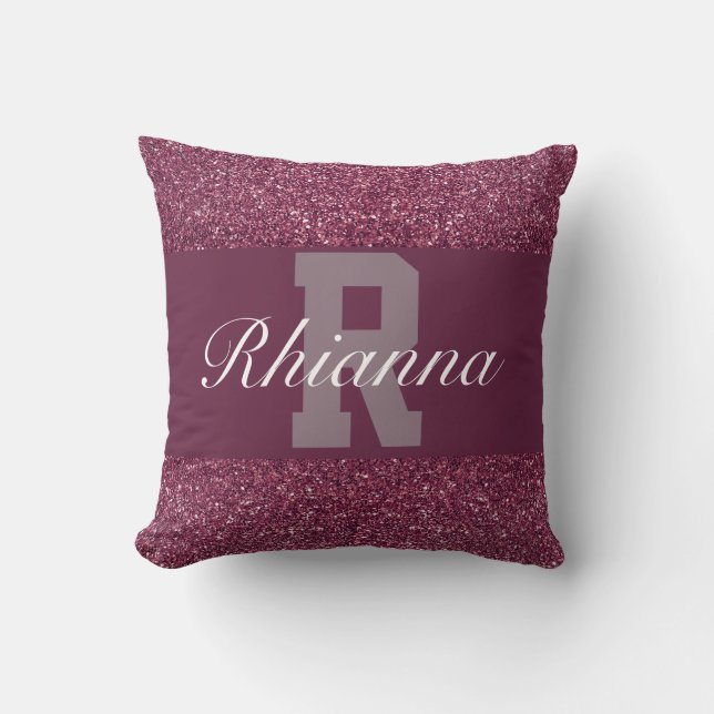 Almofada Travesseiro de nome personalizado brilhante (Frente)