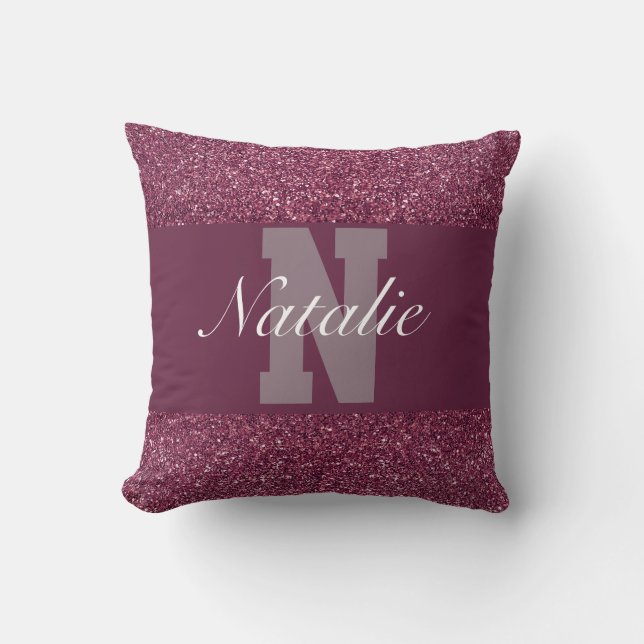 Almofada Travesseiro de nome personalizado brilhante (Frente)