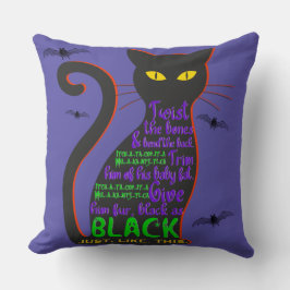 Almofada Travesseiro de Ortografia de Gato Negro