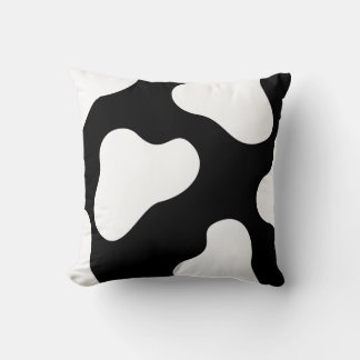 Almofada travesseiro de padrão de vaca preto e branco